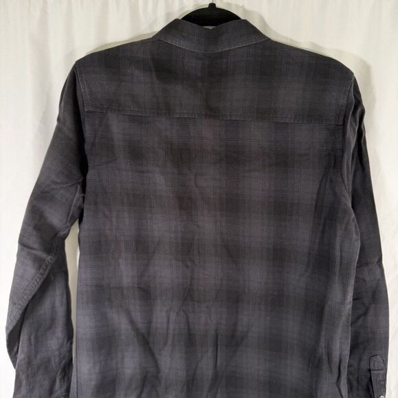 Obey Plaid Dress Women's Medium Black Plaid Button Up Long Sleeve 100% Cotton - Picture 9 of 10